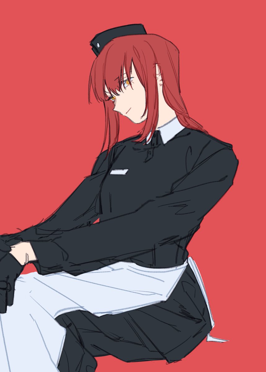 し*ぃ様 チェンソーマン　手描きイラスト　ファンアート　レゼ　マキマ　メイド服 チェンソーマン 手描きイラスト ファンアート レゼ マキマ メイド服