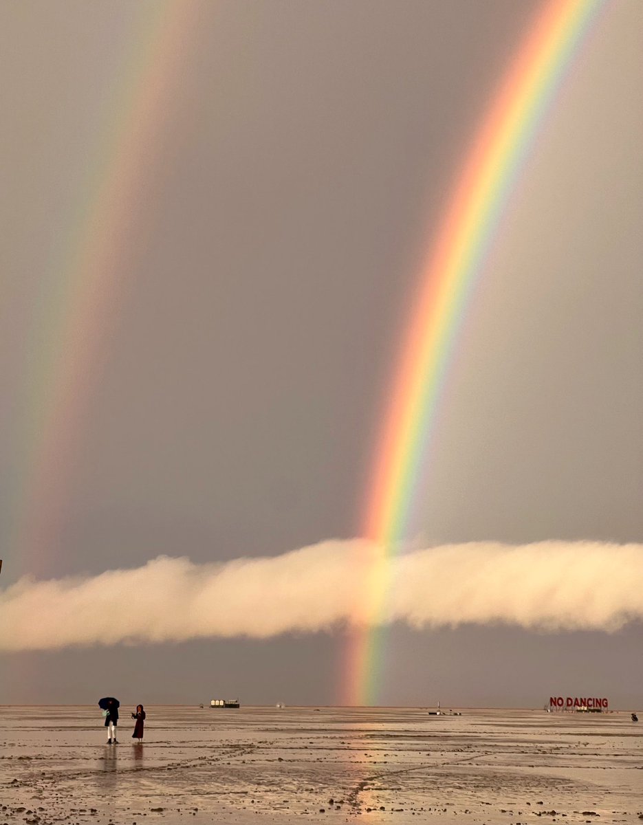 I did not have two major rain events on my bingo card for this year’s burn. There’s nothing we can do but shelter in place until the playa dries up.  We did get treated to the most incredible double-rainbow. The playa provides, in one way or another.
