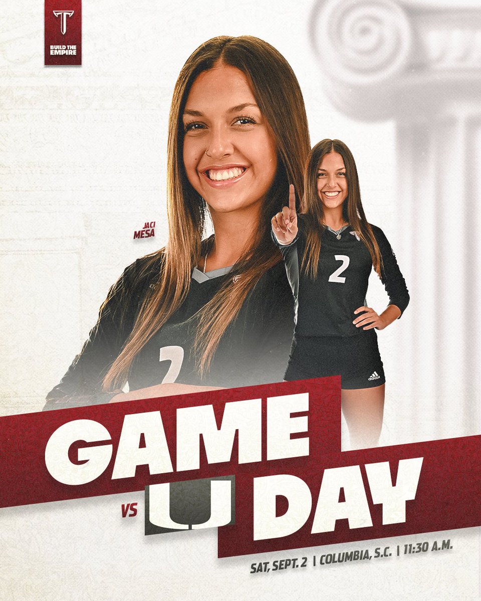 Saturday Matinee. 

🆚: Miami
⏰: 11:30 a.m. 
🏟️: Carolina Volleyball Center
📍: Columbia, S.C. 
📊: gotroy.us/3sC0pQh
📰: gotroy.us/47XDvTy