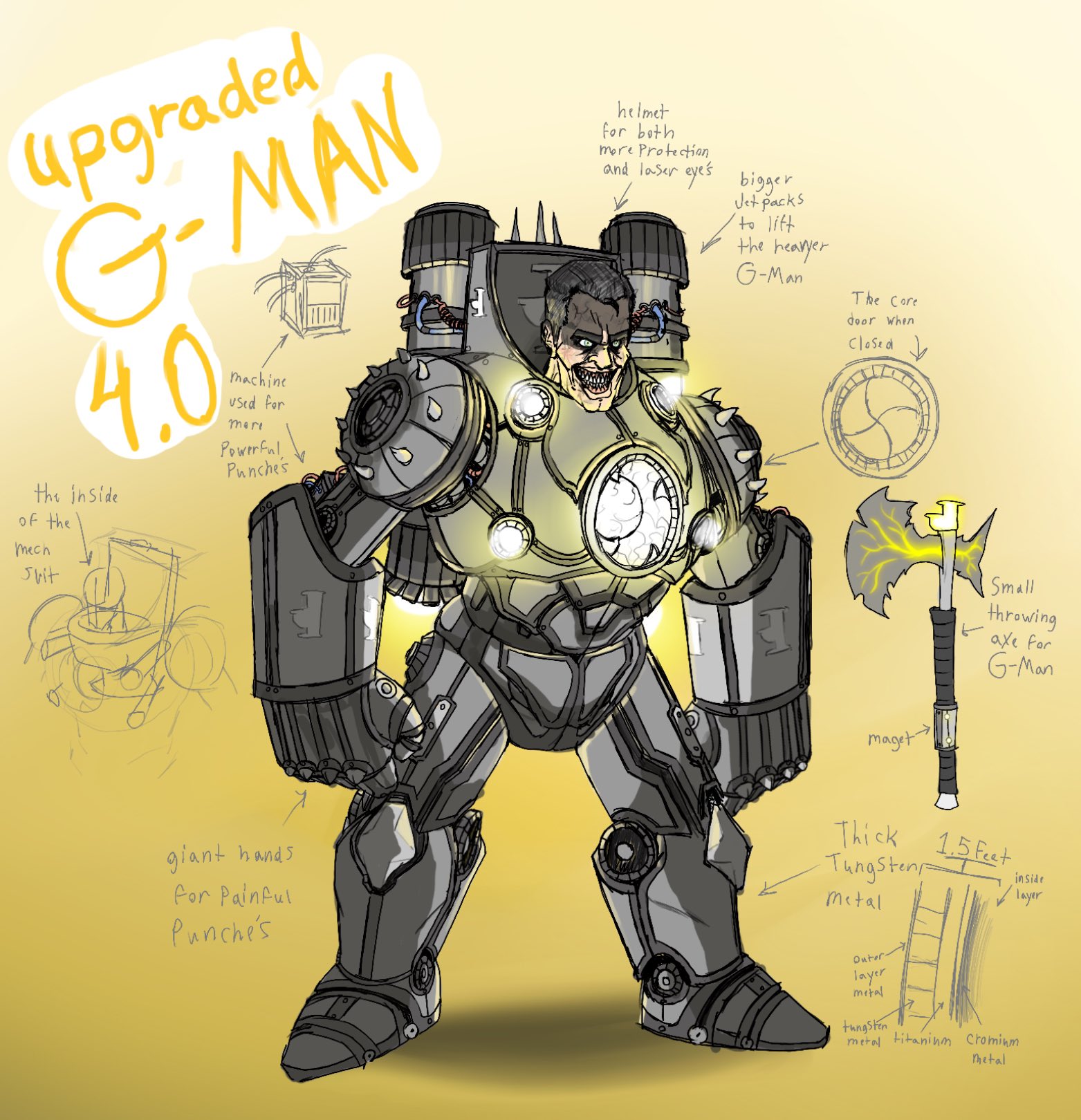 how to draw G-MAN UPGRADE 3.O from SKIBIDI TOILET