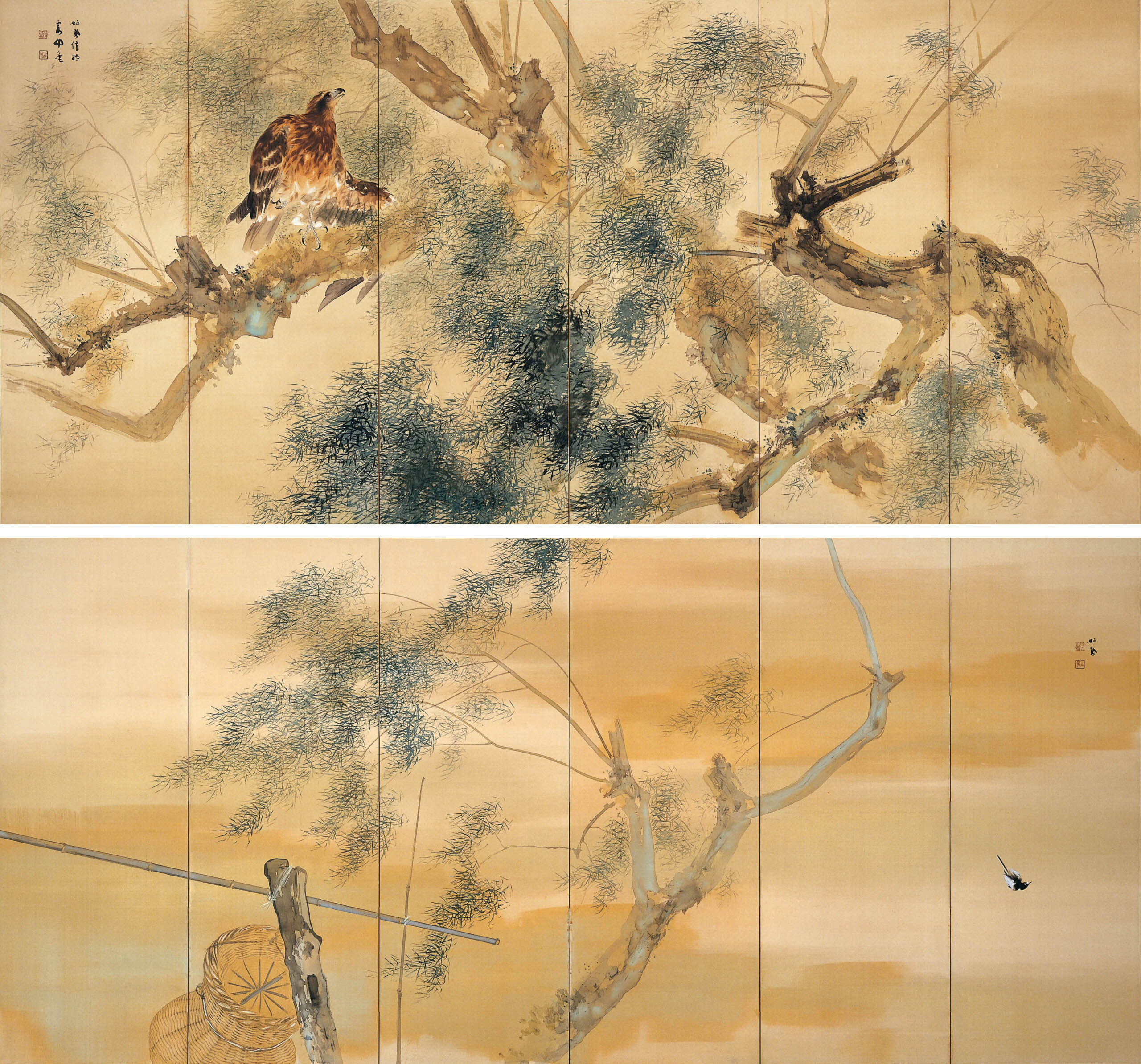 竹内栖鳳 老松蒼鷹