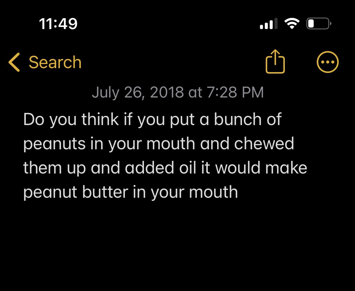 LesbeAnne's tweet photo. just discovered this highly intellectual thought that I documented in my notes app in 2018 https://t.co/DNqNYnaxko