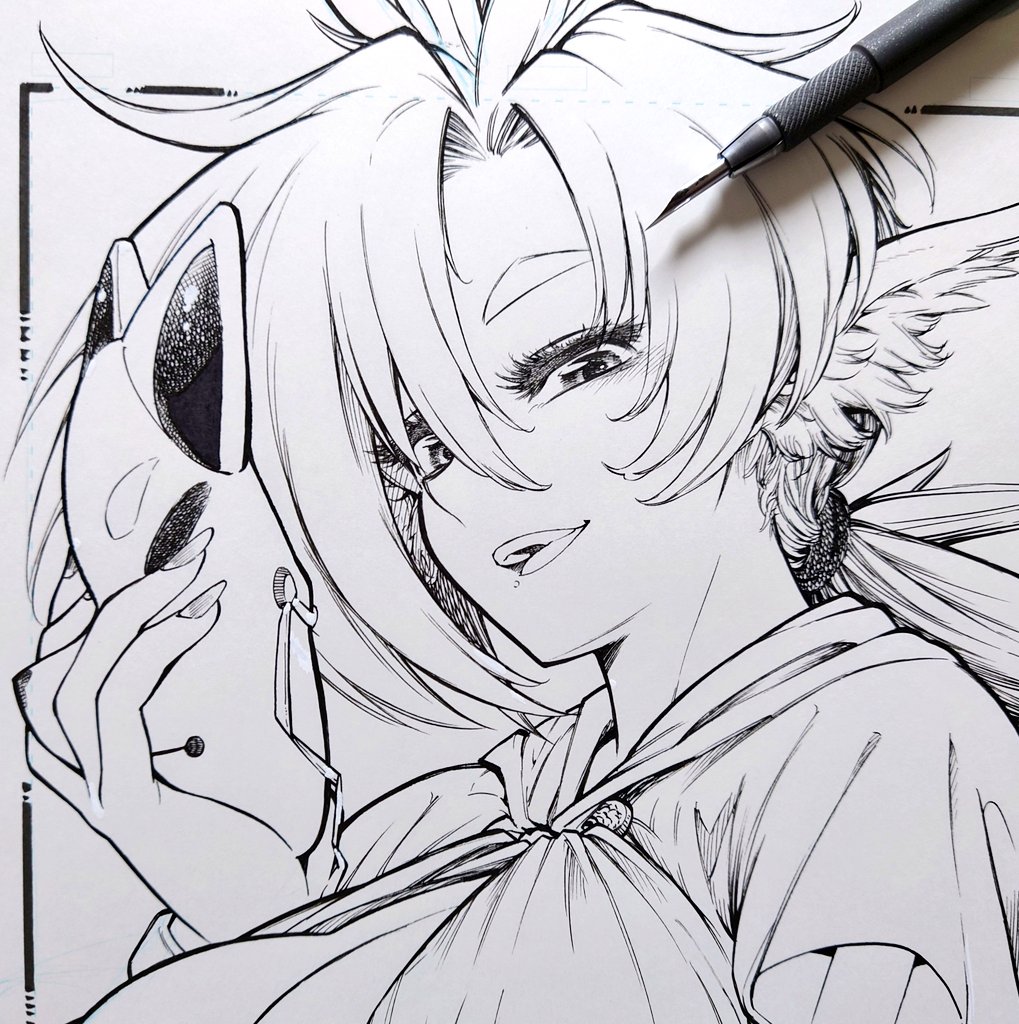 #一次創作
色々ペン入れ 