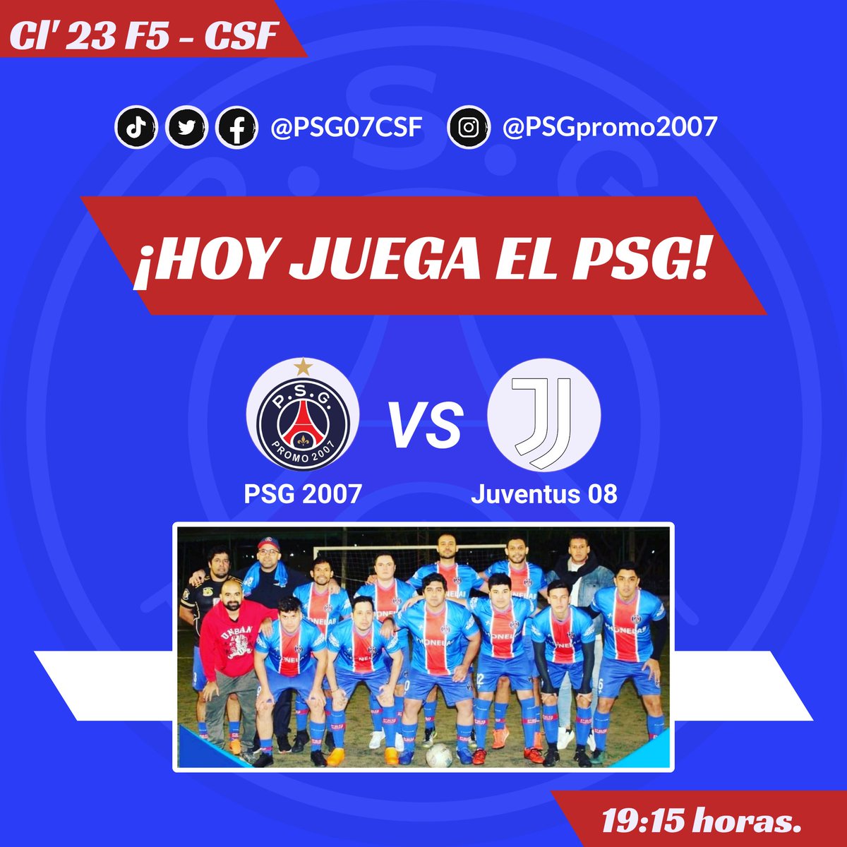 PSG07CSF's tweet photo. ES HOY, ES HOY

Les esperamos a todos para hacer el aguante y alentar al glorioso PSG.

Y a los jugadores: ¡JUEGUEN COMO TOMAMOS! https://t.co/aisbiivIhD
