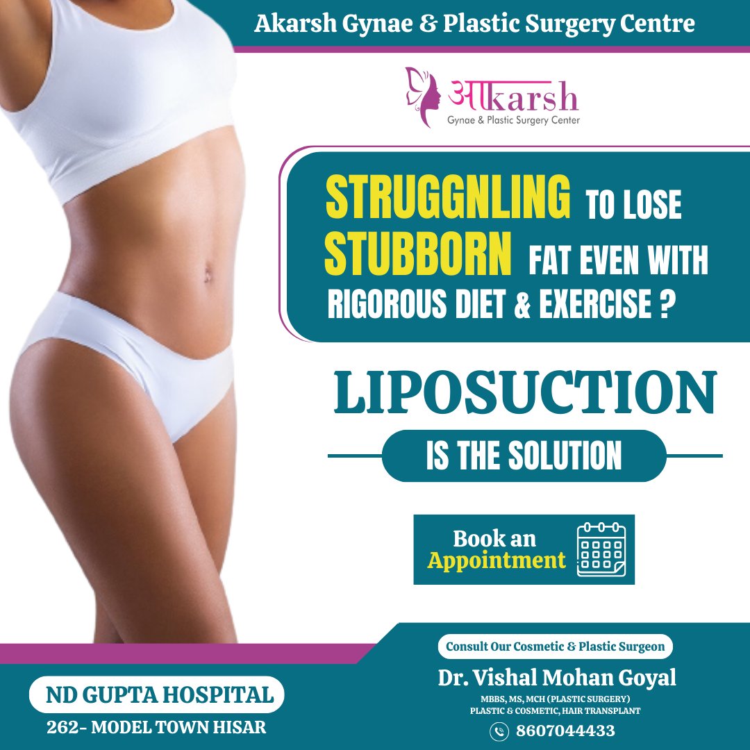 STRUGGNLING TO LOSE STUBBORN FAT EVEN WITH RIGOROUS DIET & EXERCISE ?
Liposuction is the solution

#drvishalmohangoyal #MBBS #MS #goldmedalist #MCH #Plasticsugery #Consultant #plasticsurgeon #surgeon #plastic #Cosmetic #facialimplants #ChinAugmentation_Surgery
