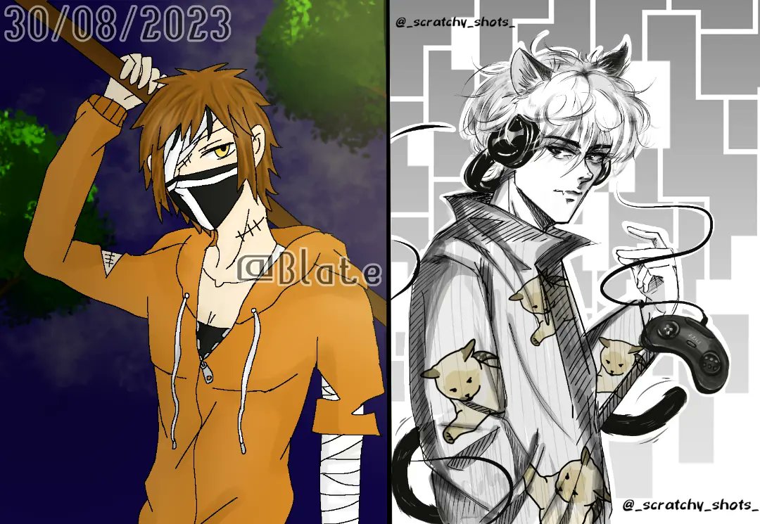 NSFW_Blate's tweet photo. Art collab with _Scratchy_shot_ from instagram
#oc #ocdrawing #ocs #digitalart #ibispaint #ibispaintx #artcollab
#collab #differentdimension #colorandsketch https://t.co/VfFjaROvcD