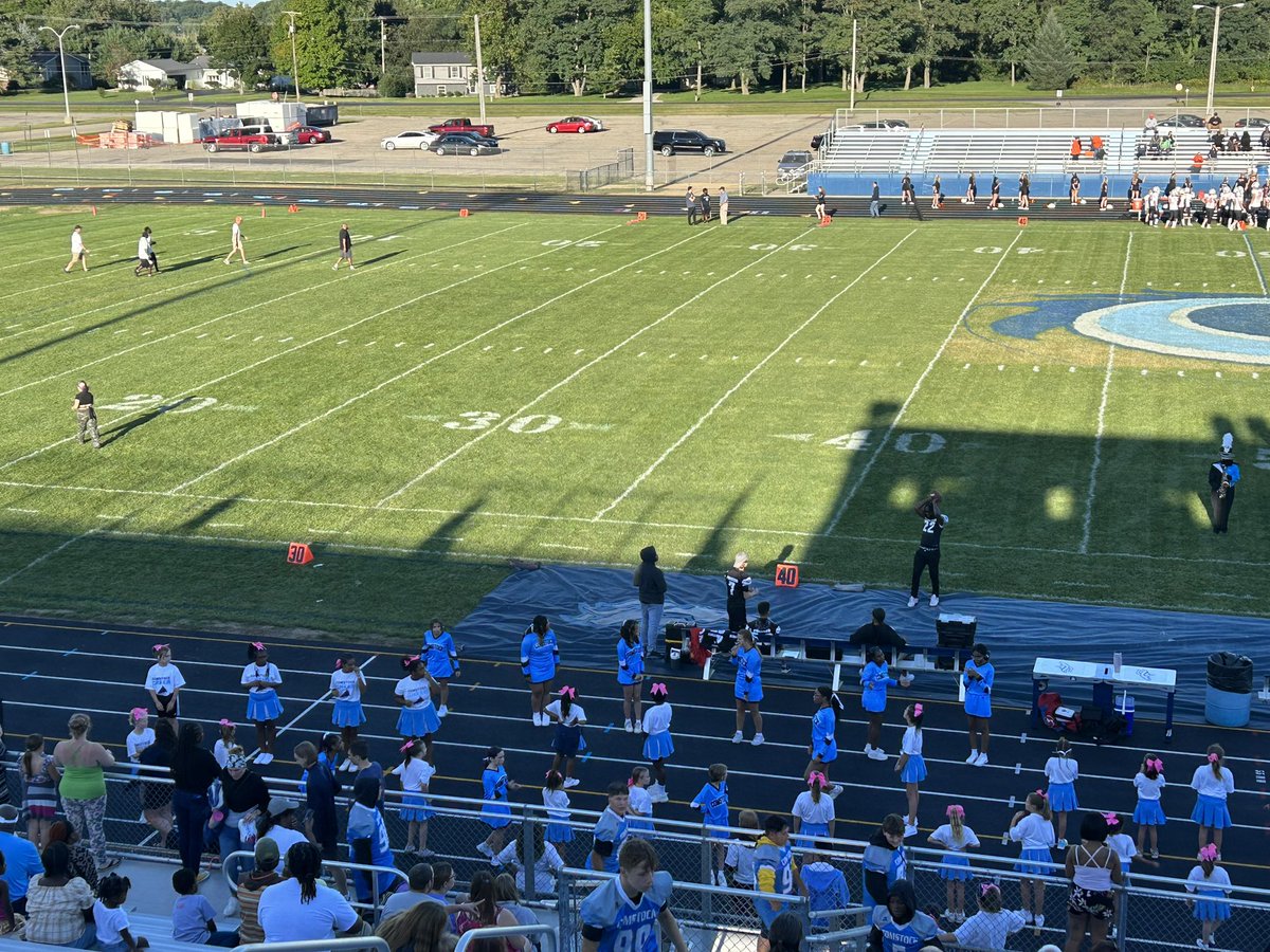 ComstockColtsFB's tweet photo. Week two we hosted Allegan for our Black Out game. It was also Youth Celebration Night for our Jr Colts playing fall sports currently. During our half time the Jr Colts were celebrated by Colts fans and family. https://t.co/6NUEJizJyR