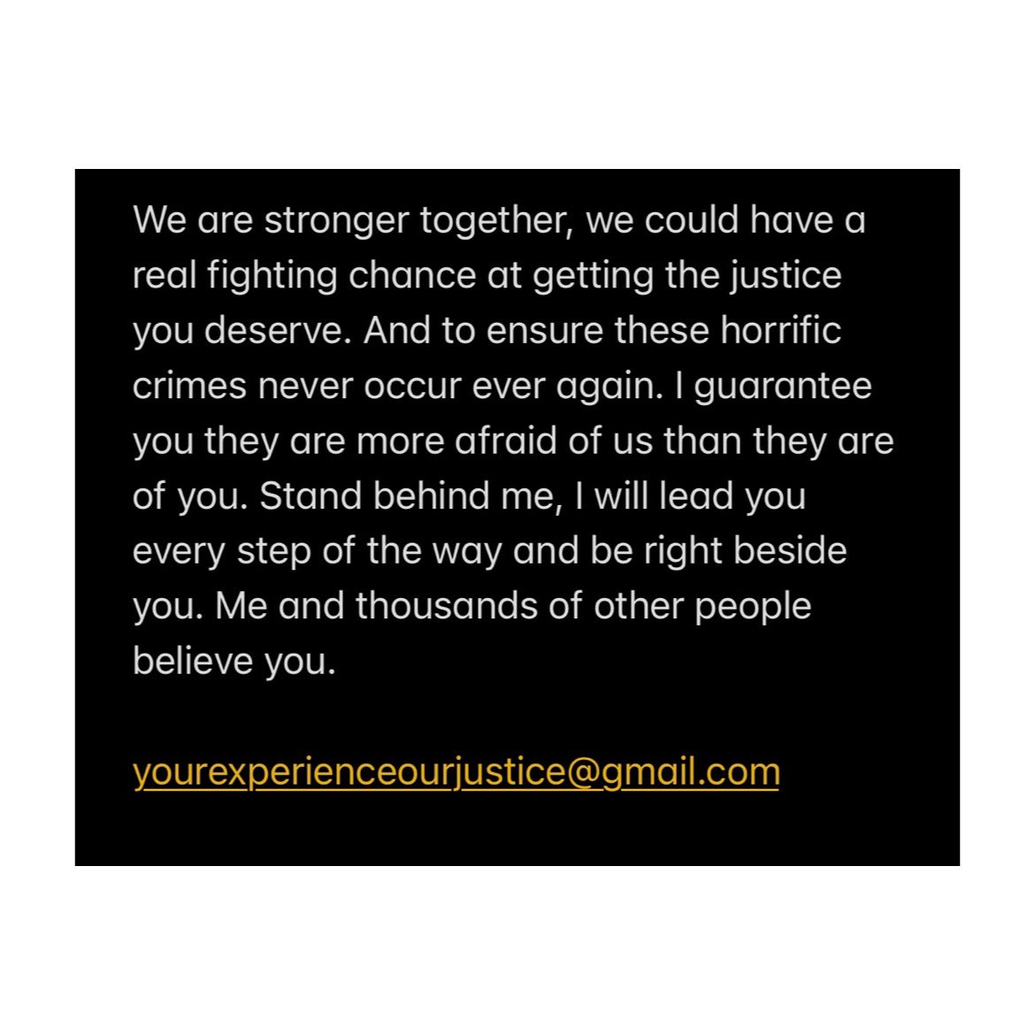 I encourage everyone affected to share their experiences with me via email:

yourexperienceourjustice@gmail.com

We hear you. We see you. We will fight. We won't give in.

🙋🏽‍♀️🙋‍♀️🙋🏼‍♀️🙋🏿‍♀️🙋🏾‍♀️🙋🏻‍♀️