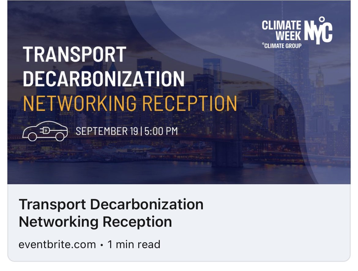 Join us for an inspiring evening of networking during #ClimateWeekNYC, as we unite to shape a more sustainable future. Register now➡️eventbrite.com/e/transport-de…