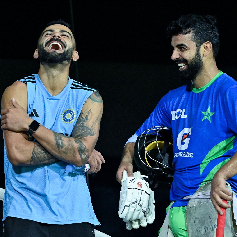 India and Pakistan players enjoy light-hearted moments during their final practice session before the Asia Cup showdown.