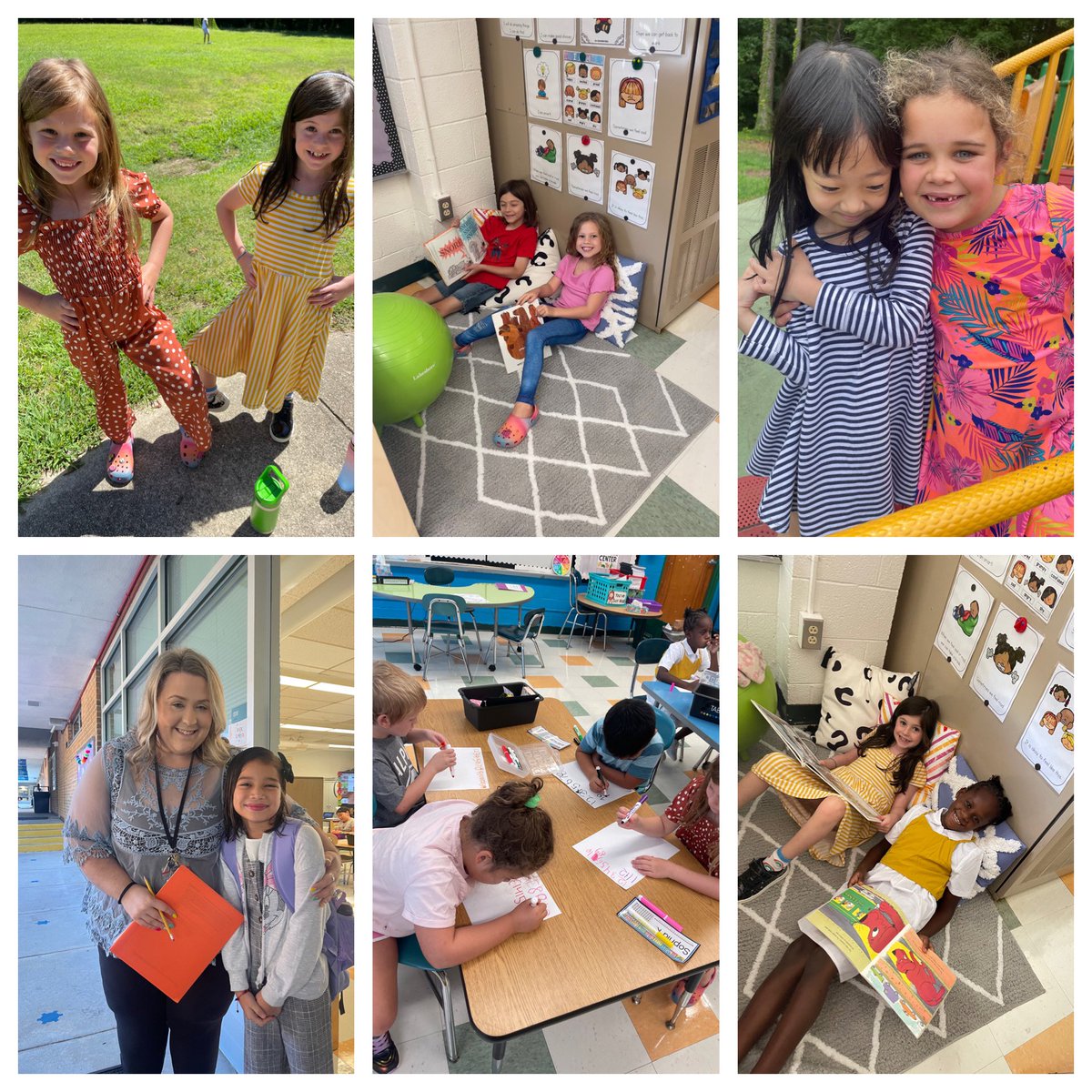 First Week of School Vibes! We enjoyed some beautiful weather at Brentwood this first week back to school! 😎☀️🍎📚🚌 #funinfirst #firstweekofschool #engineers #newbesties #cozycorner
