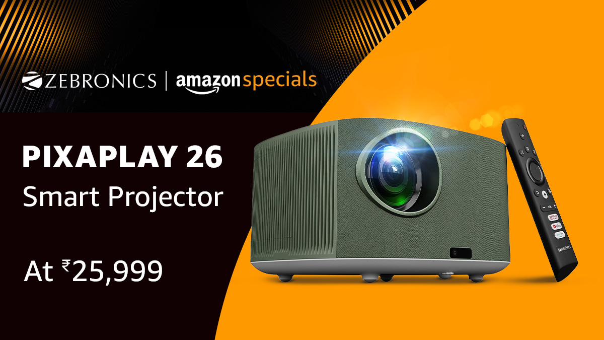 Awe everyone at your home by bringing in a fantastic theater experience with the Zebronics Pixaplay 26 Projector!

Shop now : amazon.in/dp/B0CDL5SVWX

#zebronics #pixaplay26 #justlaunched #amazonspecials