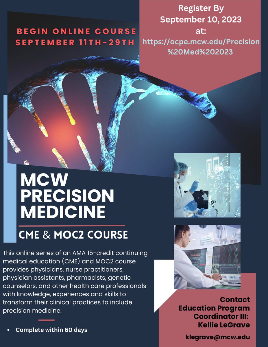 MCW Precision Medicine MS Degree & Certificate tweet media