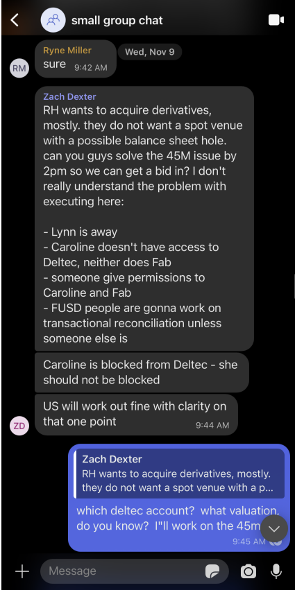 innercitypress's tweet photo. Bankman-Fried's lawyers at midnight file a Signal message, below - but no word on asking to delay trial from October 2023 to March 2024 by the Sept 1 soft deadline Judge Kaplan set. So is it on, for October? Or SBF still trusting he'll get out? #CryptoCreep https://t.co/c3anBiEoAy
