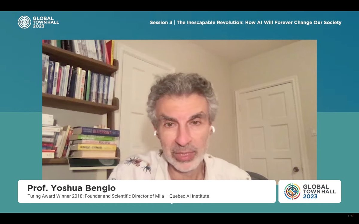 Prof. Yoshua Bengio @Mila_Quebec: We are on a path to build machines that are going to be smarter than us. It’s not clear when this would happen, but after the arrival of ChatGPT, I and my colleagues revised our estimates. #GTH2023