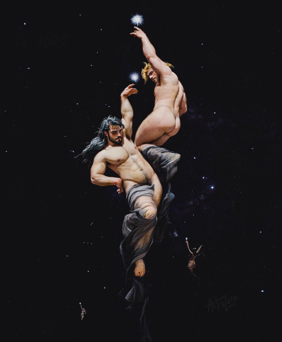 My own interpretation of Reaching for the Stars, by Luis Ricardo Falero,  1885