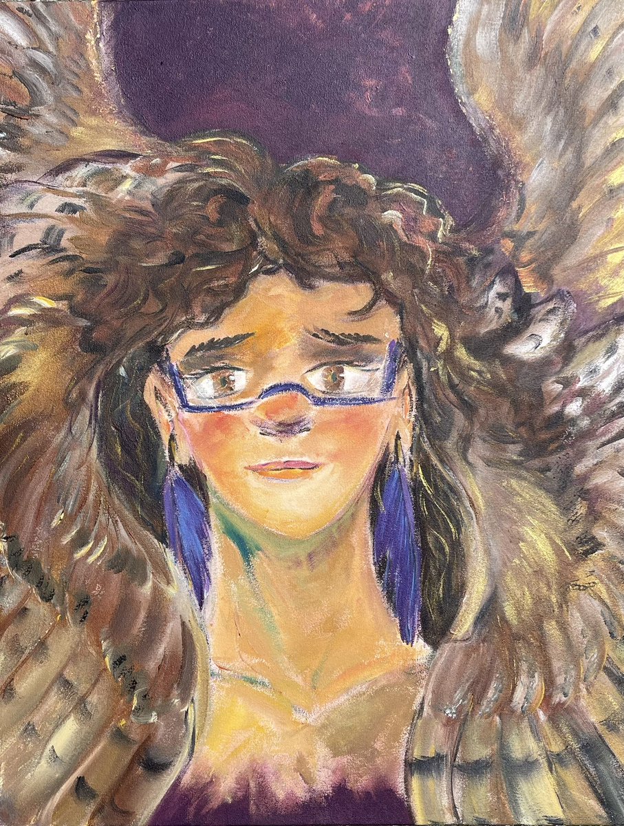 Chellynnart's tweet photo. Self Portrait: “Breaking Free My Inner Soul”

Acrylic on Hand-stretched Canvas, 17”x 22”

#chellynnart #selfportrait #owlwings #acrylic #art #painting https://t.co/Ui6lw8cZ3T