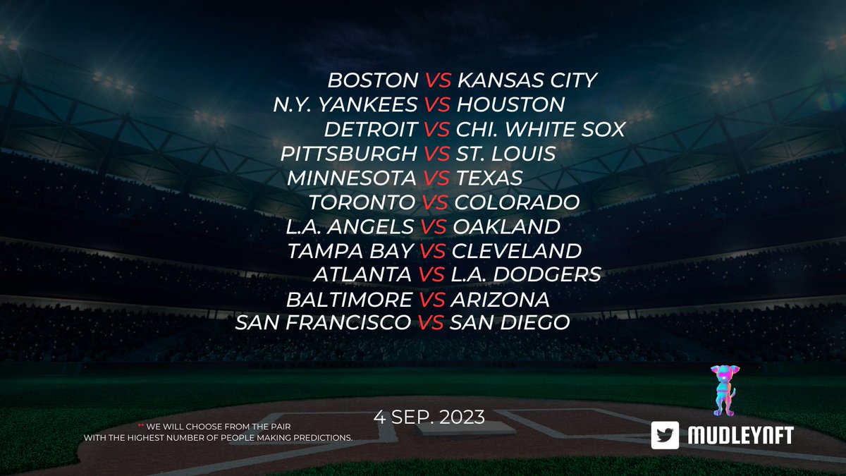 MudleyNFT's tweet photo. 📢MudleyNFT daily prediction is now open!! 
- RT and comment your prediction include #mudleydaily in your comment before 3 SEP 2023 11.59 AM(UTC+7) and wait for the good news. 

📌This event is restricted to MudleyNFT owners only. #mudleynft #BaseBall https://t.co/V2qtsVe85d