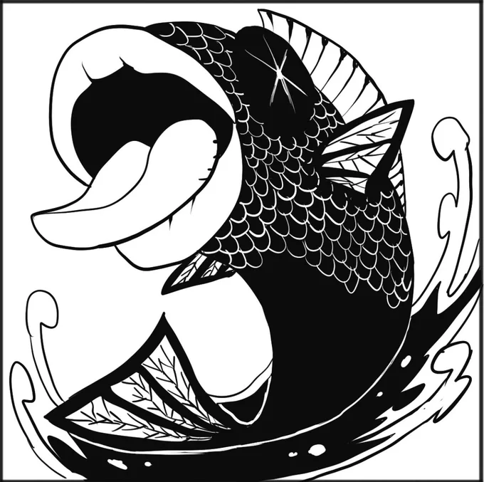 #これ見た人は自分の家の家紋あげてけ
波間にモンスターフィッシュの紋です 
