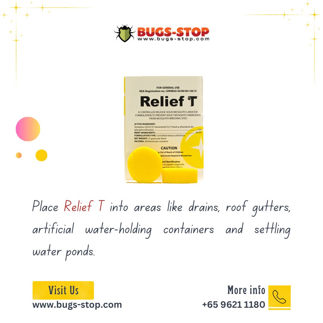 If you have a mosquito problem, then use the #ReliefT to get rid of Mosquitoes in your home and yard fast!  Buy it in Singapore: bugs-stop.com/product/relief…
#ReliefT #mosquitoes #drains #roofgutters #waterponds #Singapore #catchbasins #Bugsstop #mosquito #DIY #outdoors #fountains