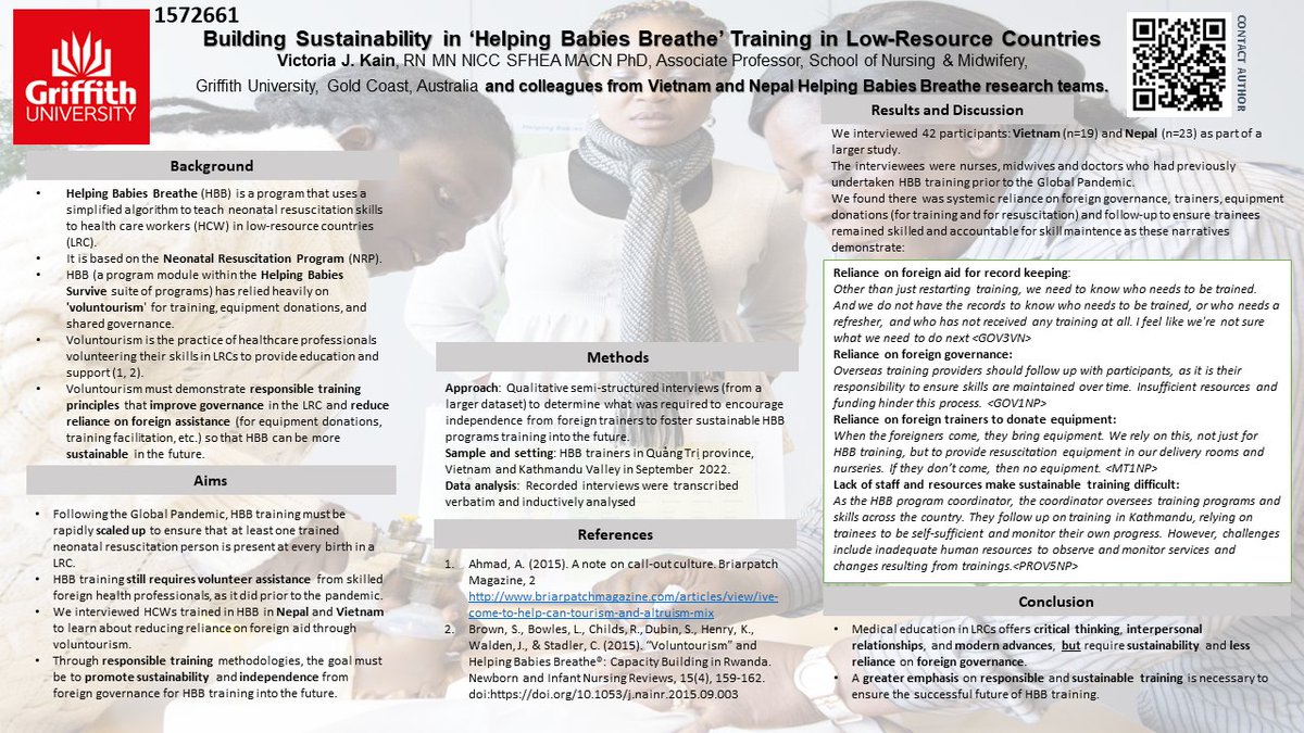 🌍👶 Unveiling Poster 2! Discover why we need to adapt 'Helping Babies Breathe' training in low-resource nations! 🌟 We found a systemic reliance on foreign governance, trainers, & equipment donations.🙌 No more dependency, only self-reliance @GriffithHealth @GriffithNursing