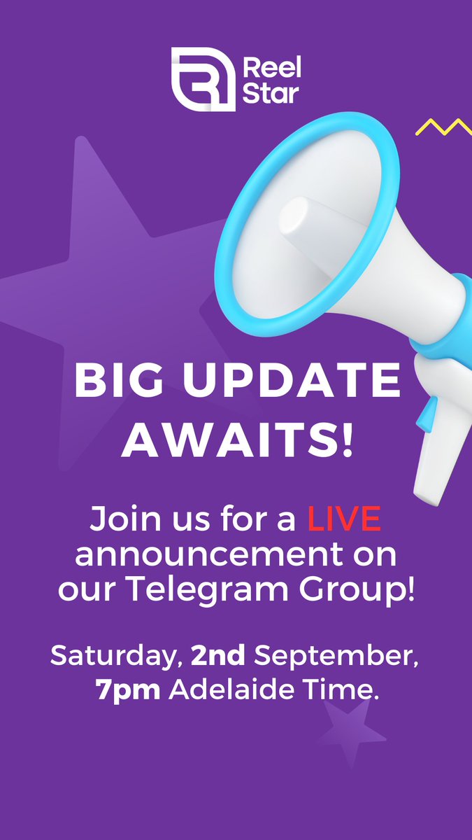 Join us on Today, 2nd September at 7pm Adelaide Time for a LIVE announcement in our Telegram group. We've got some thrilling updates to share with all of you. You won't want to miss out!