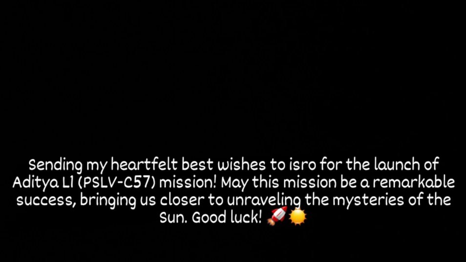 Sid86355597's tweet photo. ☆Best wishes to @isro ❤️
◇
◇
◇
#Freakingsid❤️💯
#IsroAdityaL1 #Bestwishes #Goodluck #PslvC57 #Sun #Sid
◇
◇
◇
@Shivangi1106 @vlakhani029 @neha_am_22 @08_Neha @am_kumkum22 @nidhi_vohera @riyapramanick1 https://t.co/eKGAeZYcCU