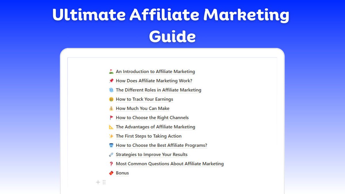 Affiliates can earn $200K-$400K per year

So I built "Ultimate Affiliate Marketing Guide" for you

You will get:

• 10+ Chapters
• Bonus Offer 
• Save 600+ hrs on research

And for 24 hrs, it's 100% FREE!

To get it,
1. Like and RT
2. Reply "🔥"
3. Follow me (so that I can DM)