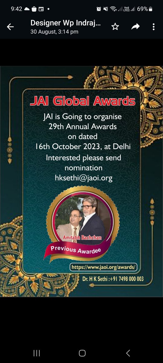 hksethi1963's tweet image. JOURNALIST ASSOCIATION OF INDIA PRESENTS 29TH Jai Globalawards.
Relive the electrifying performances that have left us spellbound in the past. Get ready to be amazed once again on October 16th!  #PerformanceMagic #EventEnergy #MusicMoments