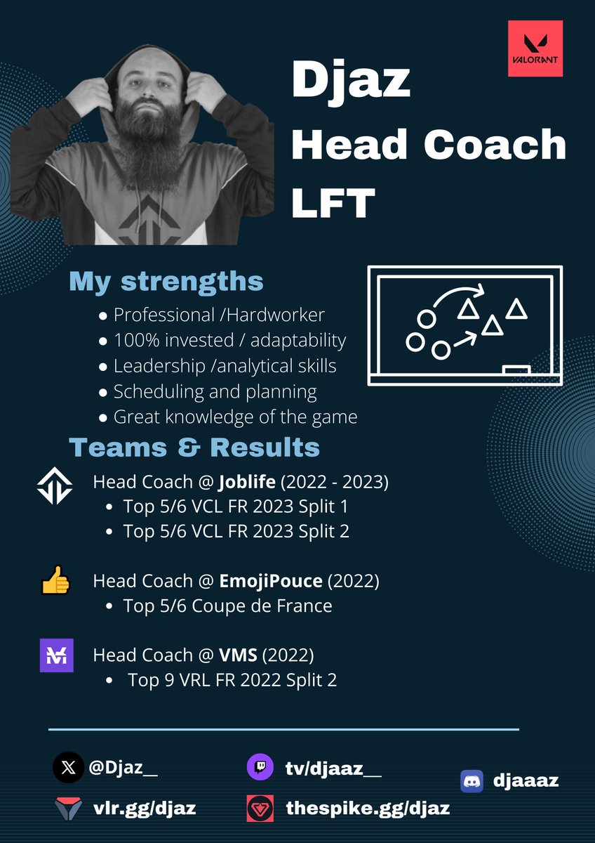 I'M OFFICIALLY LFT AS F/A 💪👔 • Fluent speaker in 🇫🇷/🇬🇧 • Ready to coach in any VCL League DM's are open 📩 ♻️& ❤️ - Retweets are much appreciated