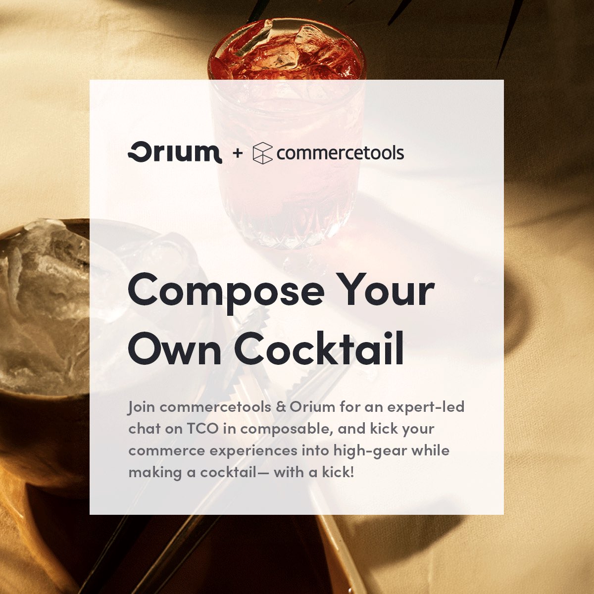 Can we buy you a drink? 🥃
Join <a href="/commercetools/">commercetools</a> and <a href="/oriuminc/">Orium</a> for an enlightening discussion on Composable TCO with our very own CSO, @KellyGoetsch &amp; experts Jason Cottrell &amp; Scott Canney. We’ll ship you a  complimentary cocktail kit on us. 
Register now - join.purplecork.wine/orium/sept-14/…