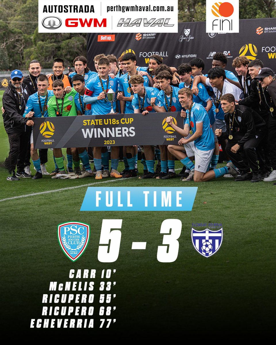 Great performance from our u18s today in the cup final, coming away with a 5-3 win over Floreat 💙

#ForzaAzzurri