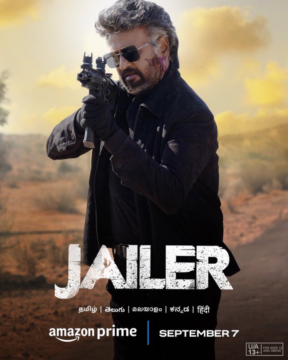 CinemanSelva's tweet photo. Blockbuster #JAILER From September 7 in #AmazonPrime ❤️‍🔥💥🎉
After Huge Theatrical Sambavam, Jailer is all set to do Sambavam in Amazon Prime ❤️‍🔥💥
#SuperstarRajinikanth #NelsonDilipkumar #SunPictures #Anirudh #JailerHistoricBO #JailerIndustryHit #KalanithiMaran https://t.co/rhRa2ipFhJ