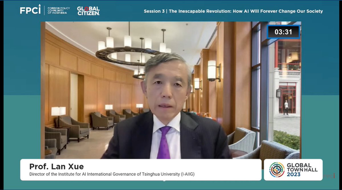 @Mila_Quebec @AISingapore @NYUAbuDhabi Lan Xue, @Tsinghua_Uni: This is where the government can also play a role. The government can provide incentives and regulations to guide the use of technology. AI technology has a huge potential that can be used in education. #GTH2023