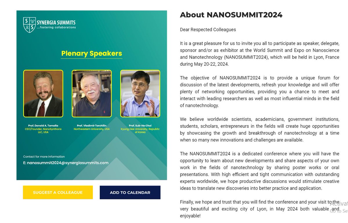 #Nanosummit2024 

More information at nano.synergiasummits.com