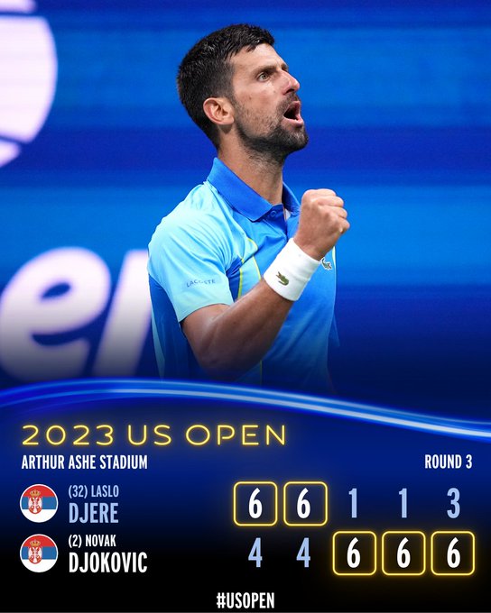 Djokovic defeats Djere 4-6, 4-6, 6-1, 6-1, 6-3