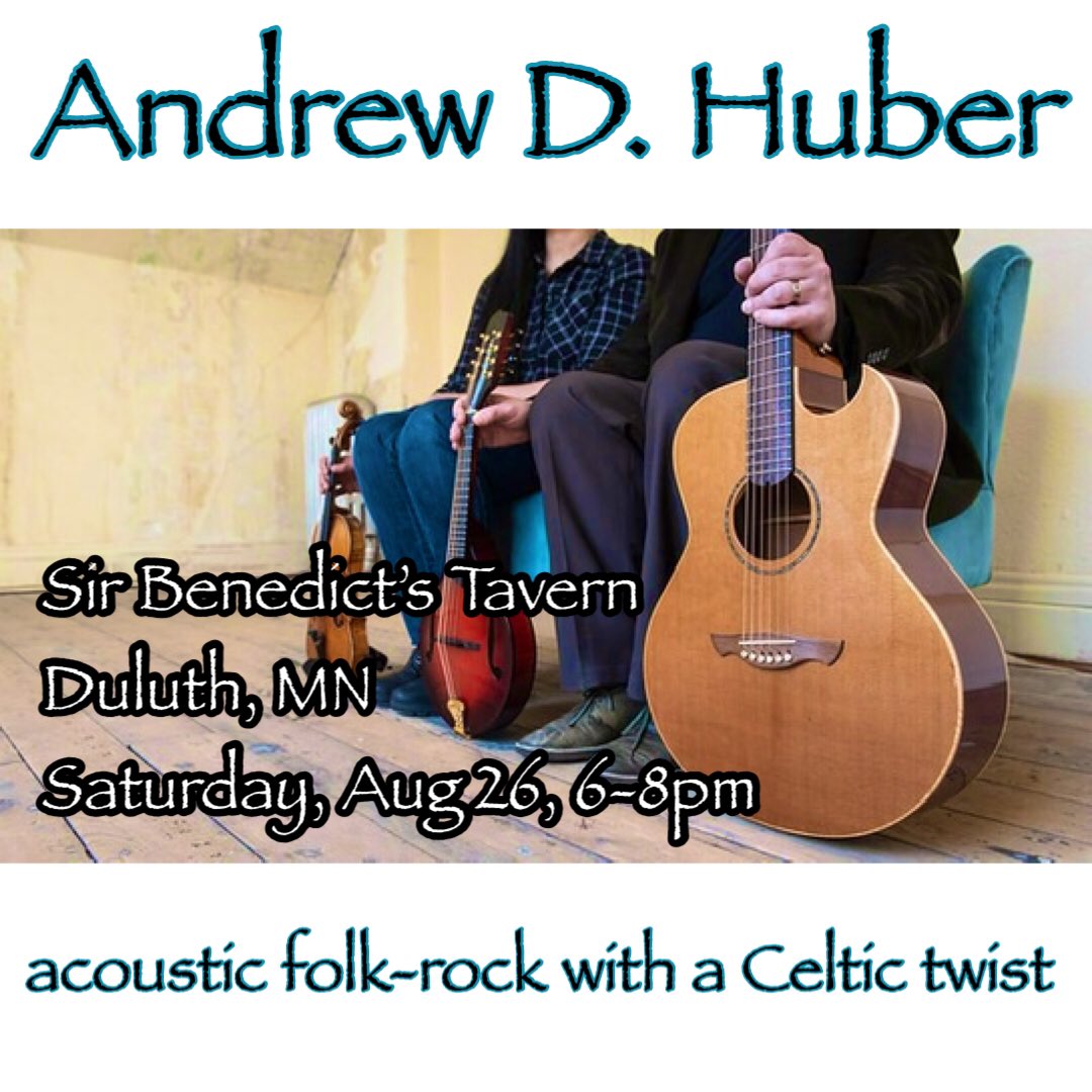 Andrew D. Huber (@thegeckoclub) on Twitter photo One sleep til Saturday night and showtime at @sirbensduluth in beautiful #duluthMN I’ll be singing my heart out from 6-8pm on August 26th. LOVE that place!!
#acoustic #folk #rock #Celtic
<a href="/perfectduluth/">Perfect Duluth Day</a> <a href="/EllipsisDuluth/">Ellipsis Duluth</a> <a href="/theduluthscene/">The Duluth Scene</a> <a href="/duluthnews/">Duluth News Tribune</a> <a href="/CurrentDuluth/">The Current Duluth</a> One sleep til Saturday night and showtime at @sirbensduluth in beautiful #duluthMN I’ll be singing my heart out from 6-8pm on August 26th. LOVE that place!!
#acoustic #folk #rock #Celtic
<a href="/perfectduluth/">Perfect Duluth Day</a> <a href="/EllipsisDuluth/">Ellipsis Duluth</a> <a href="/theduluthscene/">The Duluth Scene</a> <a href="/duluthnews/">Duluth News Tribune</a> <a href="/CurrentDuluth/">The Current Duluth</a>