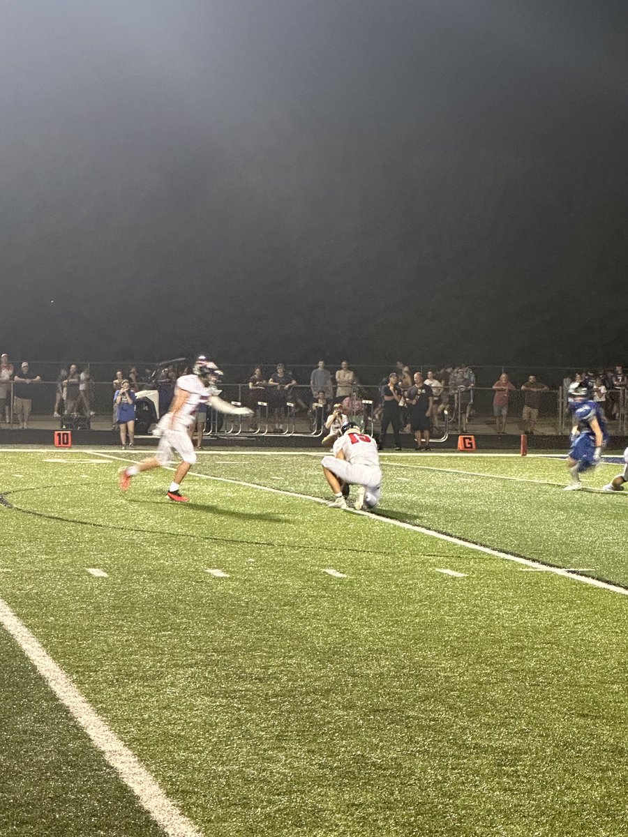 Dudley3385's tweet photo. Xander Shepard kicks the extra point after he scoops and scores on a blocked punt! 14-7 good guys! https://t.co/9IJQcazh0j