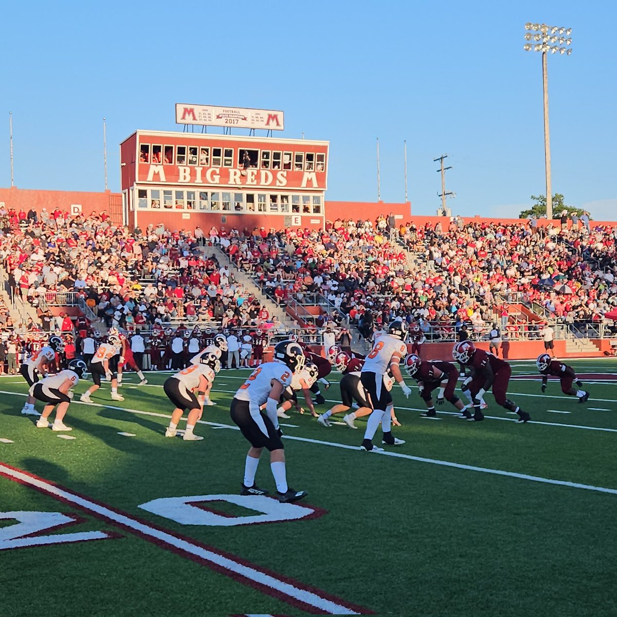 Snooze2you's tweet photo. Final from historic Hackley Stadium. Rockford 27, Muskegon 7. #mhsaafb https://t.co/eLCMp4GluA