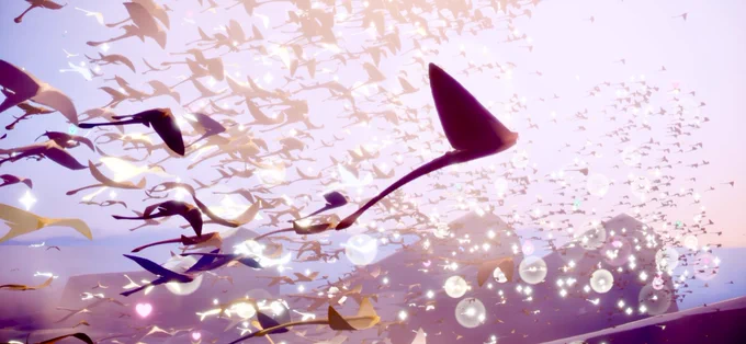 ギネスチャレンジのオーロラコンサート* その場にすごい人数集まったおかげで。生き物になった時の群れでの迫力が段違いだったw