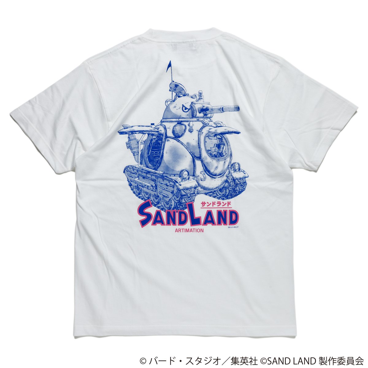 ARTIMATION1's tweet photo. 映画『SAND LAND』の公開を記念して、ARTIMATIONオリジナルコラボデザインが完成。
ストーリーに登場するサンドランド国王軍戦車隊104号車を背面にプリントしメンズライクに仕上げたTシャツ。

▼詳細はこちらから▼
https://t.co/ZF8PzzBstd

#SANDLAND #サンドランド #鳥山明 #ARTIMATION https://t.co/Ab6g45xngT