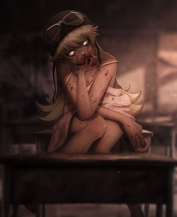 忍野忍 「Art of the  "Shinobu Seated". Buy  」|Jacob Nobleのイラスト