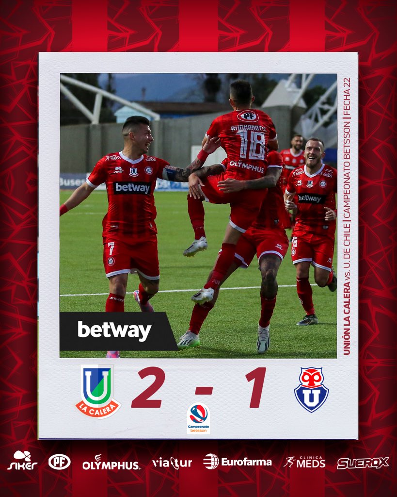 ulcsadpoficial's tweet photo. ¡VAMOS! ¡GANÓ CALERA! ¡GANÓ CALERA! 🙌🏻❤️

En un luchado encuentro junto a toda la #FamiliaCementera ❤️ el Rojo, que terminó jugando con un jugador menos, logró imponerse por 2 - 1 ante Universidad de Chile.

¡Calera Calera! 🙌🏻👏🏻👏🏻👏🏻❤️

#VamosCalera #EstiloCalera #VamosRojo https://t.co/M4aT6mOl4Q