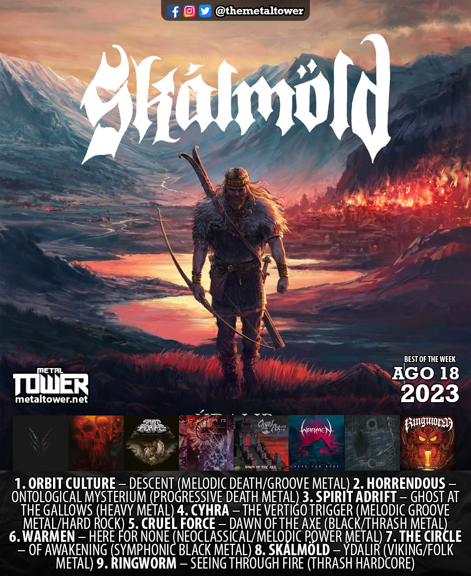 themetaltower's tweet photo. Todas las semanas publicamos nuestra lista de los mejores álbumes de reciente lanzamiento y en esta ocasión destacamos el álbum "Ýdalir" de la banda islandesa #Skálmöld, ¿Ya lo escucharon?.
Revisa y escucha los 20 discos de nuestro #MetalChart🔥semanal
👉https://t.co/xPnji1itPf https://t.co/4922J1dNvk