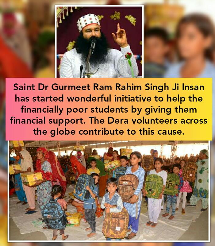 Surjeet87623321's tweet photo. With the gudiance of DR MSG ji insan ,under mission smile initiative, dera followers  provides #GiftOfSmile to underprivileged children by giving free education, stationary items , toys , food .

Saint Gurmeet Ram Rahim Ji https://t.co/8aKLqO1nY5