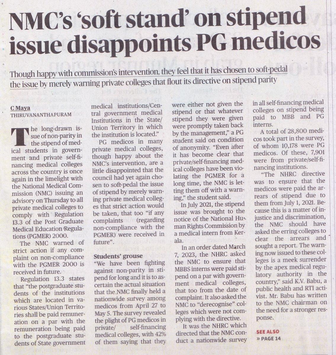 The data collected by @NMC_IND shows over 7500 PG Docs are not paid the stipulated stipend ,violating PGMER 2000 by pvt medical colleges

Why the PGMEB issued an advisory about ,'strict action against future non-compliance, if there is a complaint '?
Why soft-pedalling ?