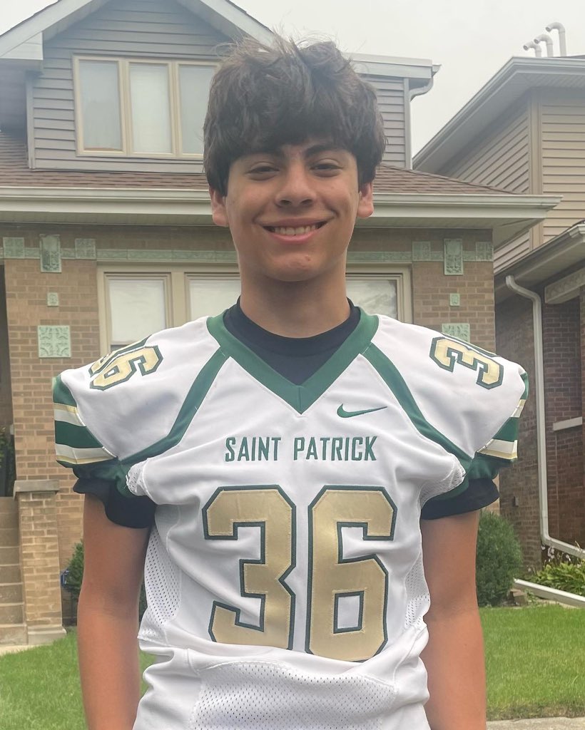 gilbert36ward's tweet photo. It’s the first game of the season and my guy is ready for kickoff! #number36 #saintpatsfootball https://t.co/96bwmgaAwI