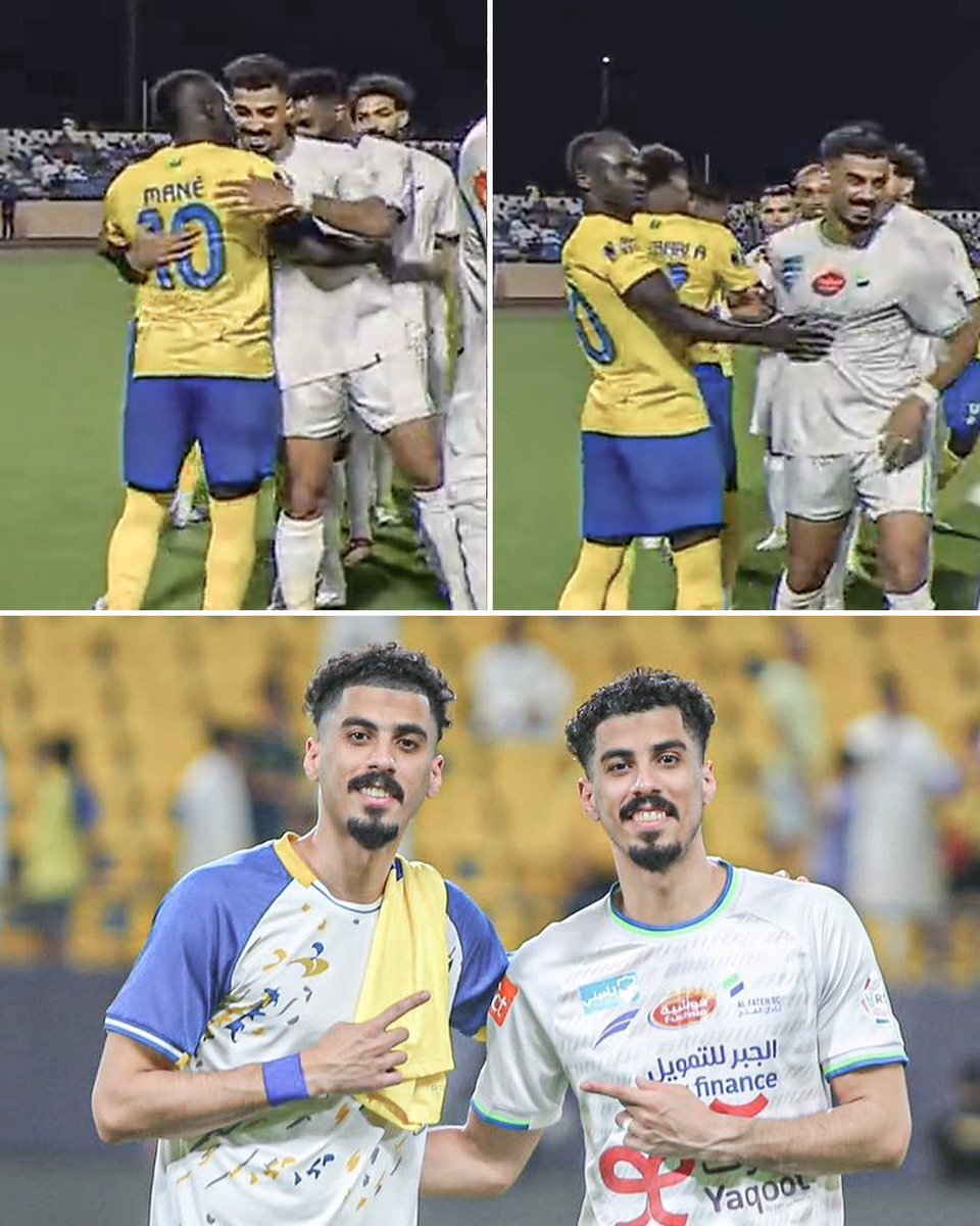 FaktaSepakbola's tweet photo. Hahahaha 😂 momen Sadio Mane terkaget-kaget saat melihat pemain lawan ada yang sangat mirip dengan rekan setimnya Mane di Al-Nassr.

Ternyata memang saudara kembar 😂😭

📸 ESPNFC 

Video ada di next post 👇 https://t.co/tTzEiuIS1n