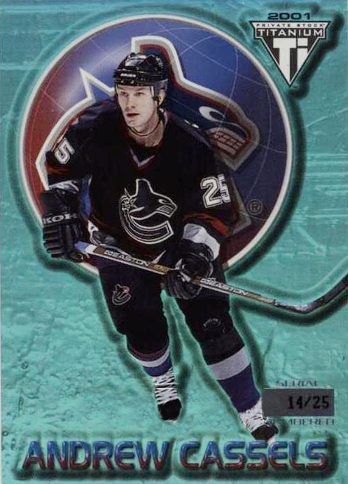 Gotimgotimneed1's tweet photo. On this day 1997: #AndrewCassels and #JSGiguere were traded by the #Hurricanes to the #CalgaryFlames for #GaryRoberts and #TrevorKidd. Cassels fit in nicely between #Carson and #Cavalini in my all-time Flames album. He lasted two seasons in Calgary before being traded to #Canucks https://t.co/4kfqGHhjcu