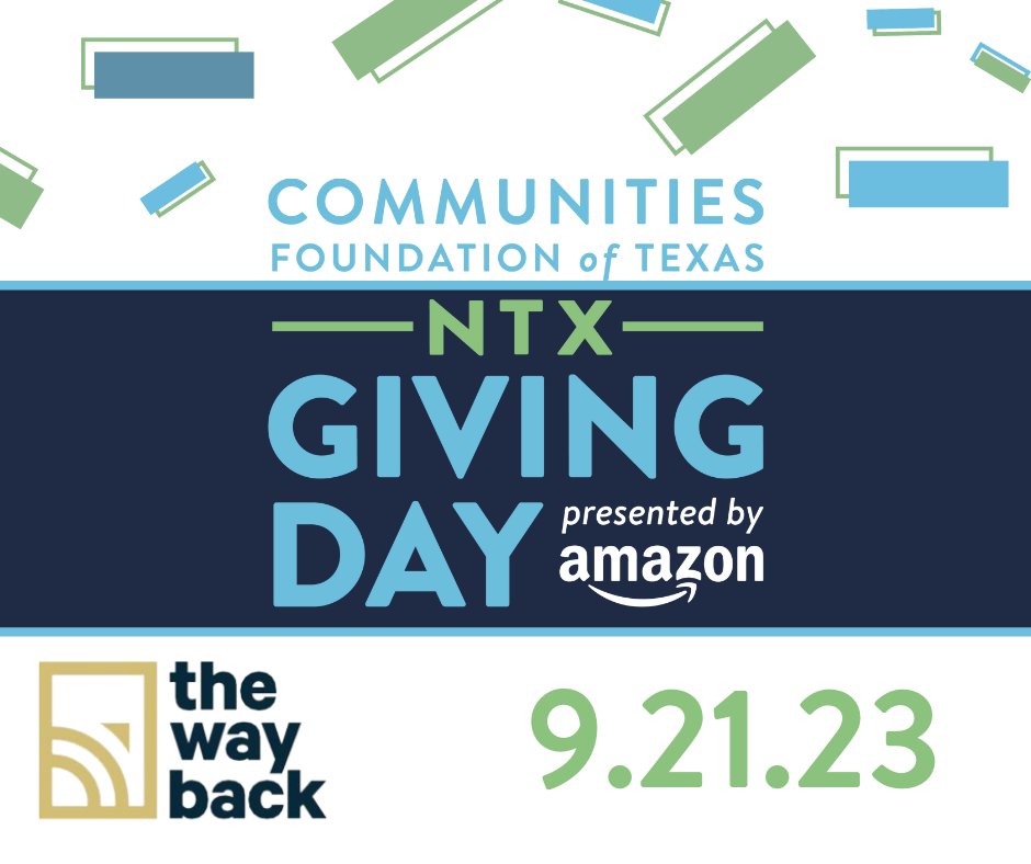 TheWayBackTX's tweet photo. Thursday, September 21st, is officially North Texas Giving Day, but you don't have to wait until then to support individuals returning home from incarceration. Your gift changes lives. Donate today at https://t.co/FfhV3lcYAY. https://t.co/y3GVwP9eqh
